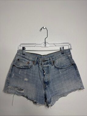 Levi's Light Blue Distressed Denim Cutoff Shorts